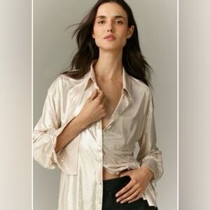 Anthropologie Shine Buttondown Blouse NWOT